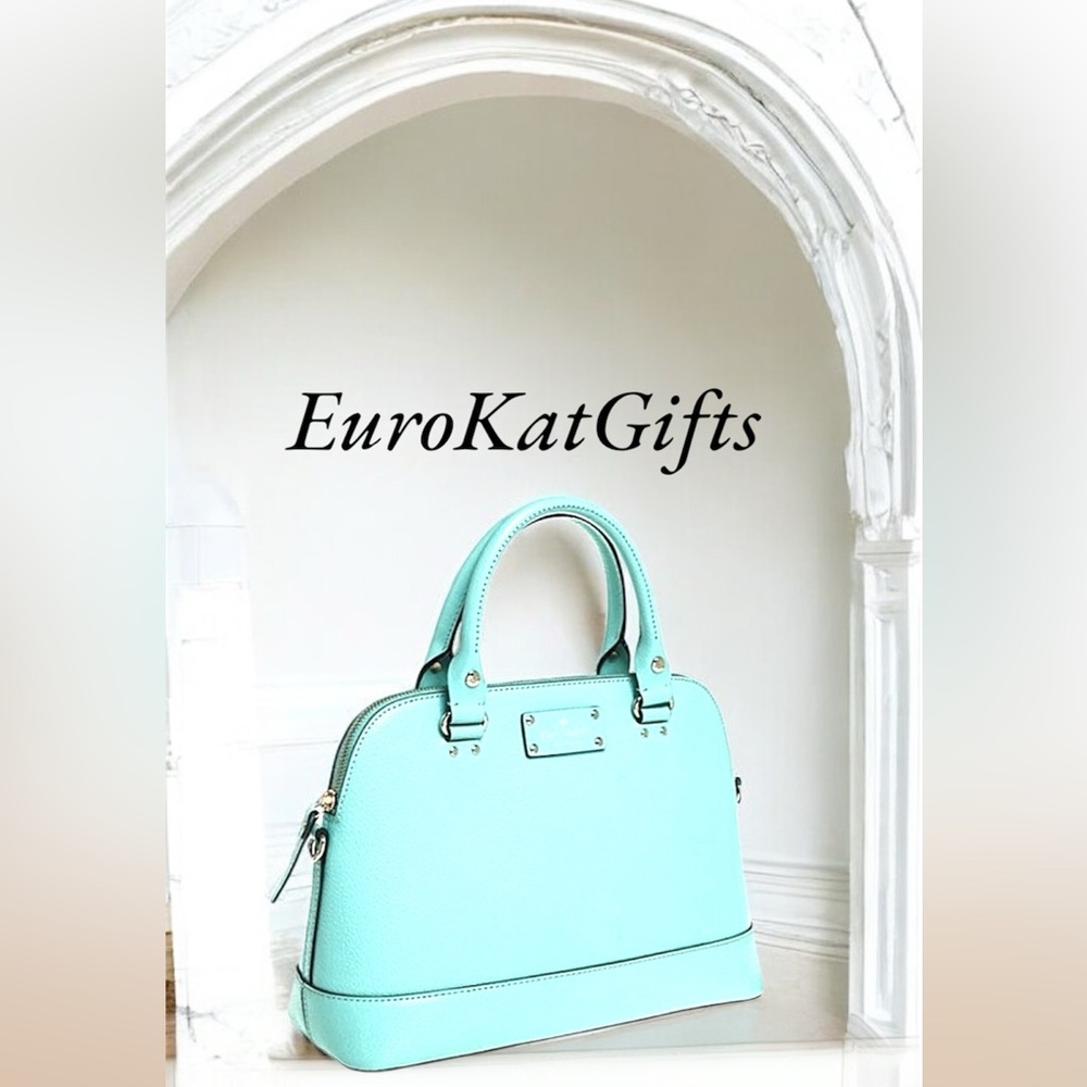 Kate Spade Satchel Bag Tiffany Blue With Crossbody Strap Pre Loved EUC Nice Buy